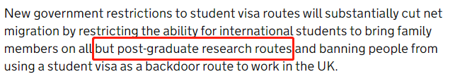 外事邦,英国内政部,英国留学生携带家属,英国禁止在完成学业前转工签,英国留学签证