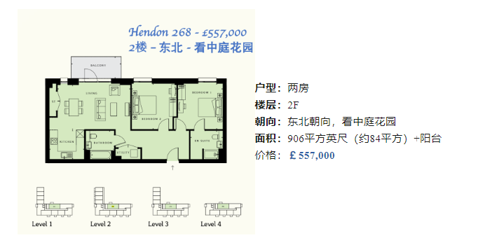 外事邦,英国伦敦房产,Hendon Waterside,亨登水岸,伦敦学区房产,伦敦40万英镑房产